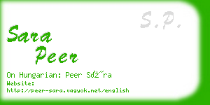 sara peer business card